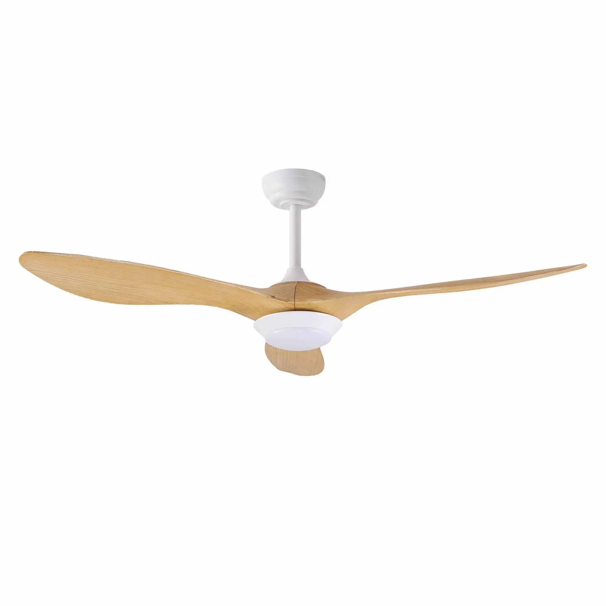 52 Inch Ceiling Fan DC Motor with Light and Remote Wood Finish Modern Quiet Energy Saving Indoor Ceiling Fan