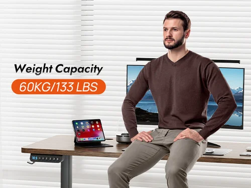 PORIYA Electric Standing Desk Height Adjustable Motorised Home Office Stand Table 1.2M