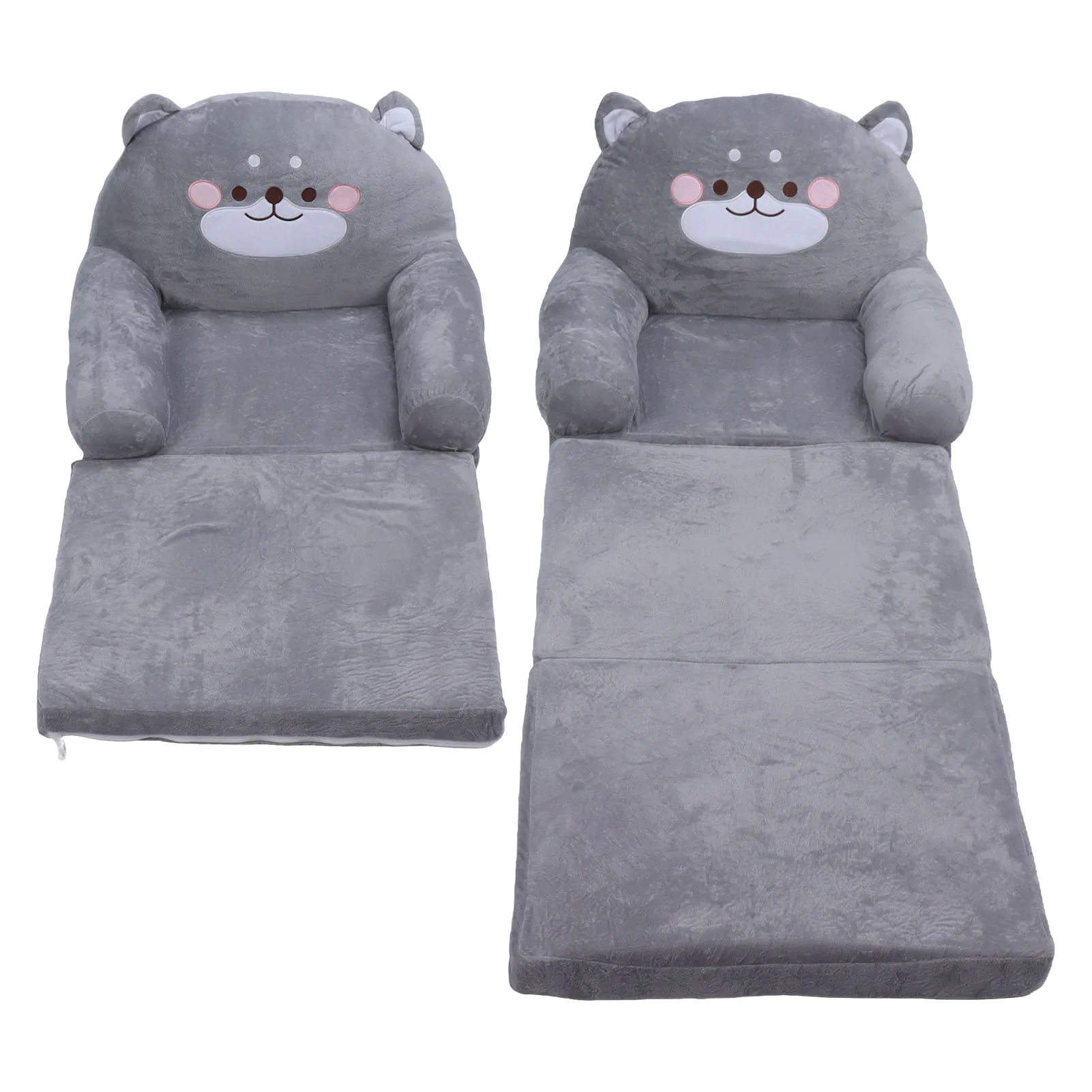 Kids Sofa Foldable Design Soft Breathable Wide Handle Toddler Chair Cartoon Easy To Clean for Sleeping