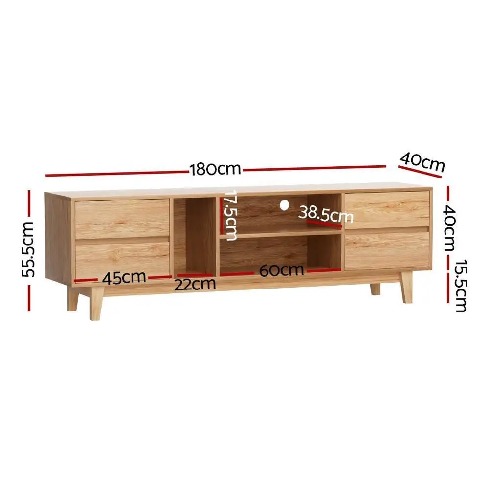 Modern Wooden TV Cabinet Entertainment Unit Storage Drawer Shelf 180cm Living Room Stand Cabinet