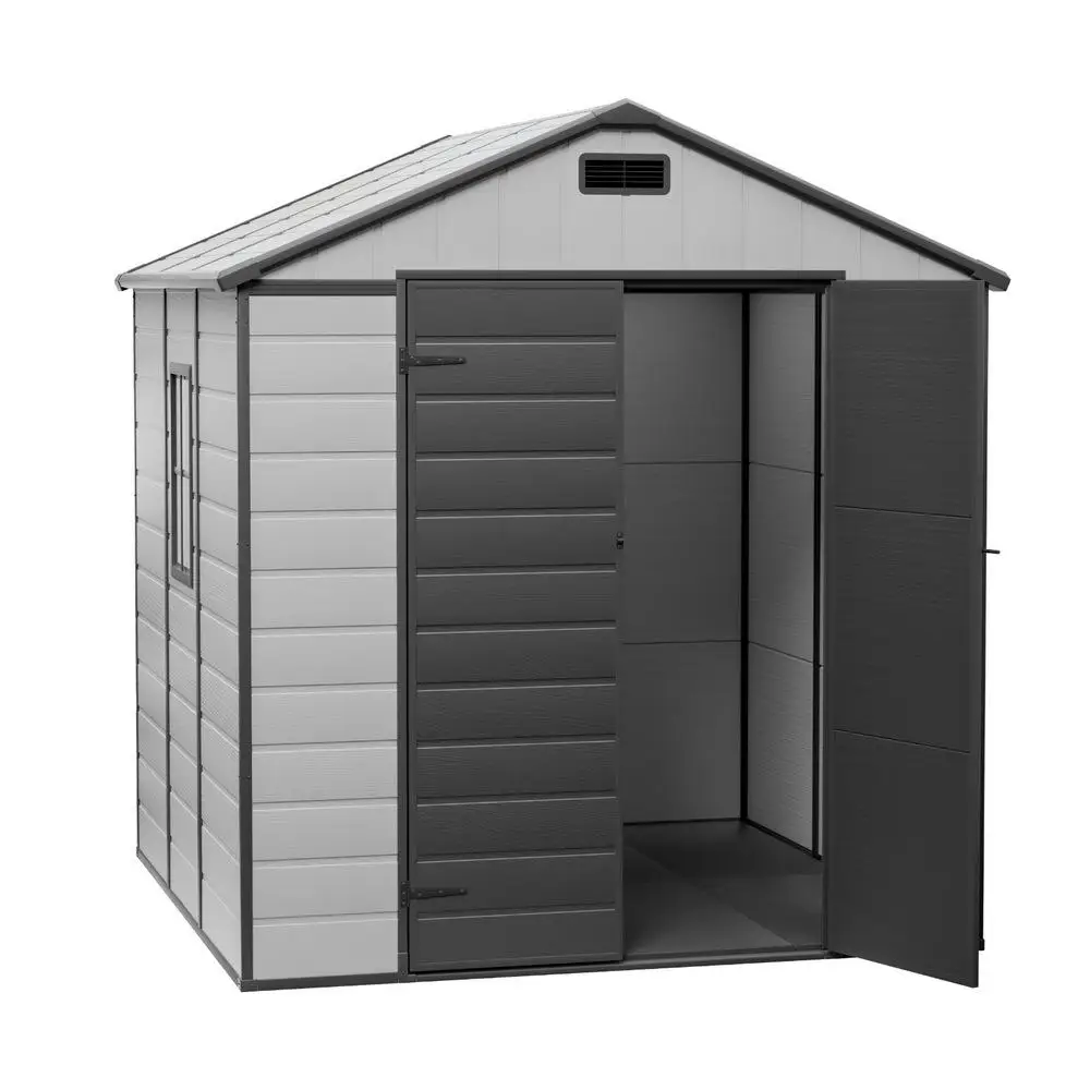 Outdoor Garden Storage Shed 2 15x2 14M Tool Workshop Shelter Weather Resistant Metal Frame