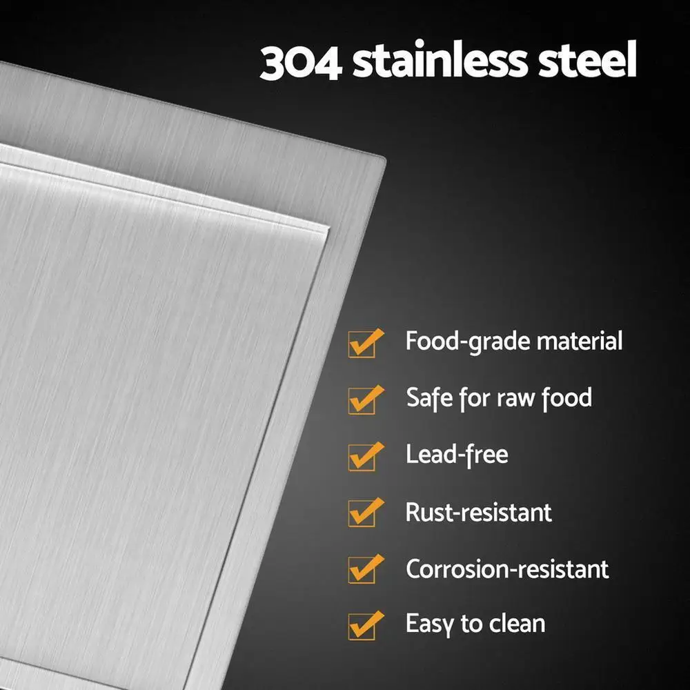 Stainless Steel Kitchen Sink Basin Large Single Bowl 155x50cm Undermount Topmount Flush Mount Durable Deep Workstation Sink