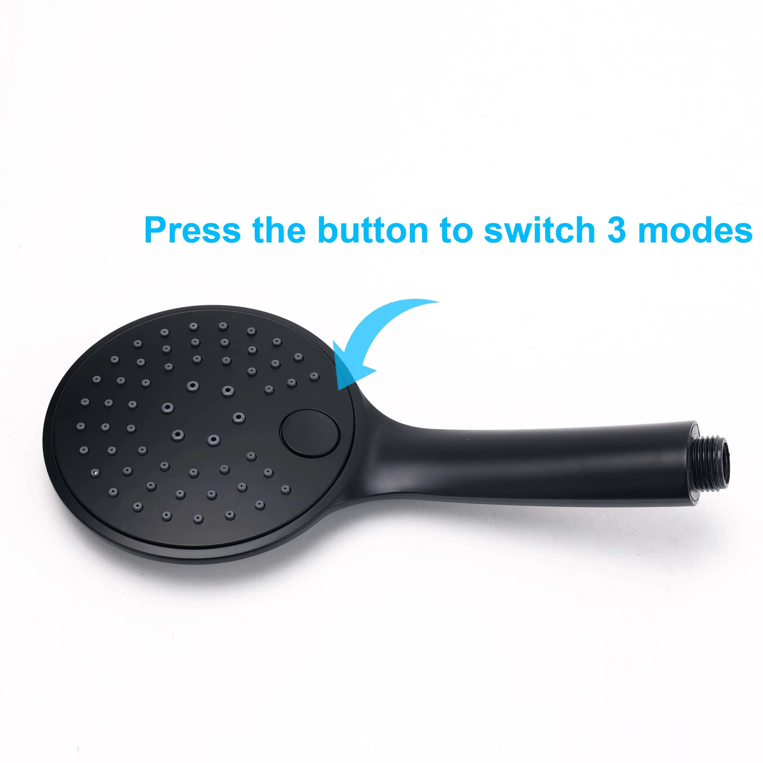**Sydney Stock** KYLINS WELS Matt Black Round Hand Held Shower Head Rose with 3-Mode Spray Massage Bathroom Replacement
