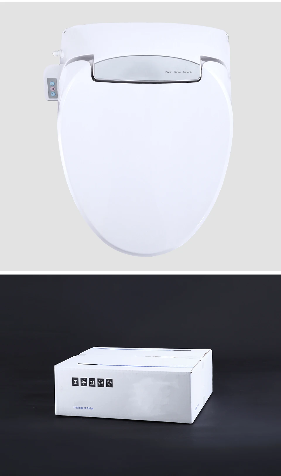 EcoFresh Smart toilet seat auto seat cover flip Electric Bidet intelligent heated toilet seat cover lighting Massage