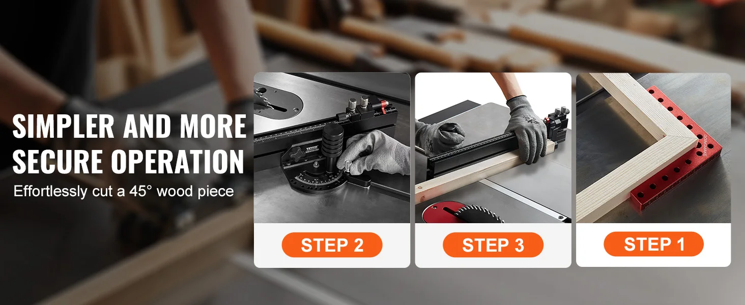 SucceBuy Precision Miter Gauge Standard Slot 3/4''x 3/8'' Aluminum Alloy Table Saw 24/18/19-35 in Grating 15 Angle Stop DIY Work