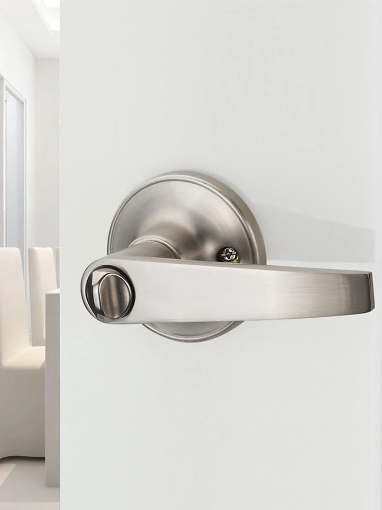 Locking Door Handle Stainless Steel Entrance Door Handles Interior Lever Lock Door Knob Replacement for Bedroom Front Door