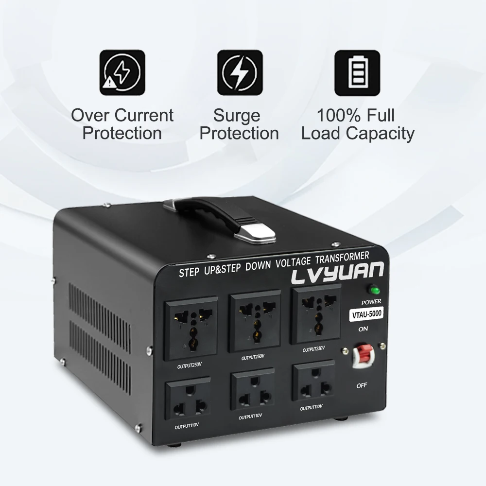 AC Voltage Transformer 2000W 5000W AC110V AC220V 240V Power Converter Voltage Step Up/Step Down Converter