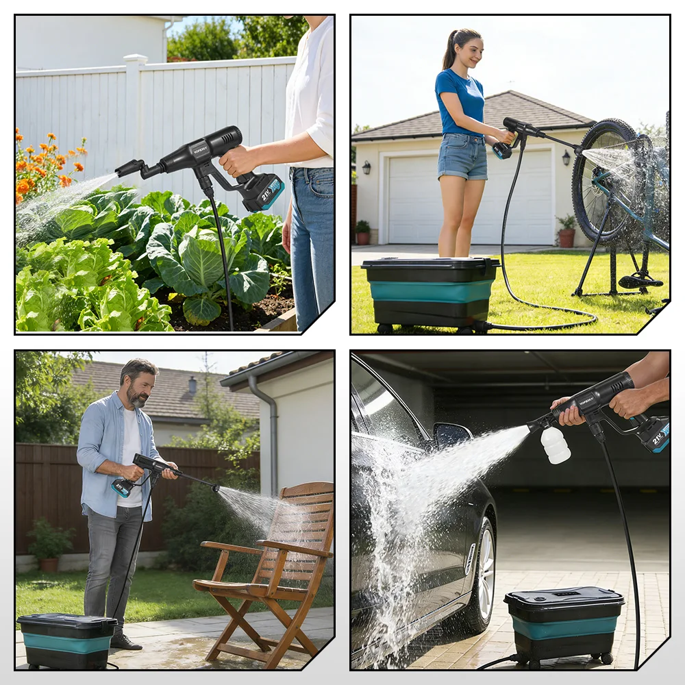 Yofidra 200Bar Brushless High Pressure Car Washer Water Gun Cleaning Garden Washing Wash Spray Gun For Makita 18V Battery Pin