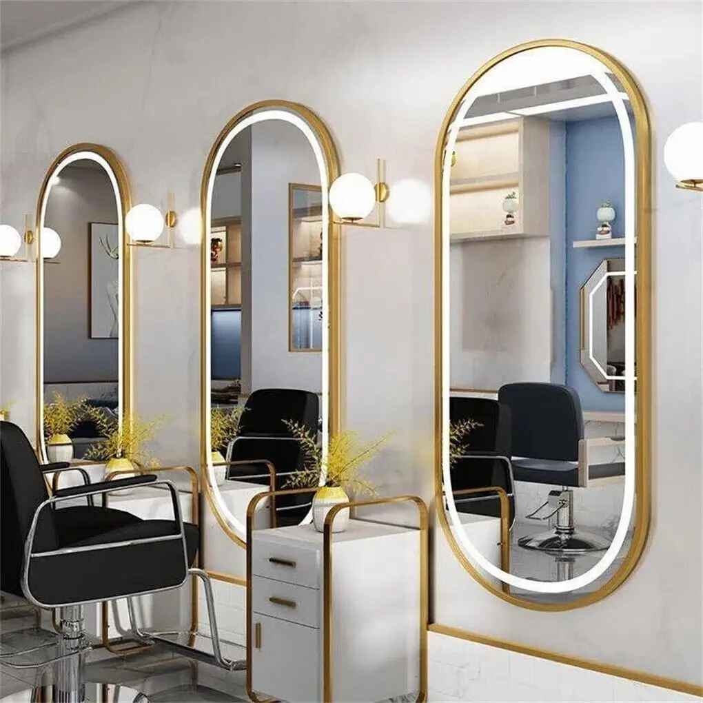 LUVODI 48x24" Gold LED Bathroom Mirror,Aluminum Frame Wall Mounted Illuminated Vanity Mirror with Demister Pad,Luxury Bath Decor