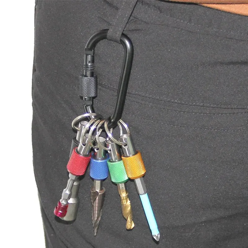 5pc Color Keychain Quick Change Extension Rod 1/4 Hexagonal Handle Screwdriver Head Quick Release Sleeve Conversion Rod Tool Set