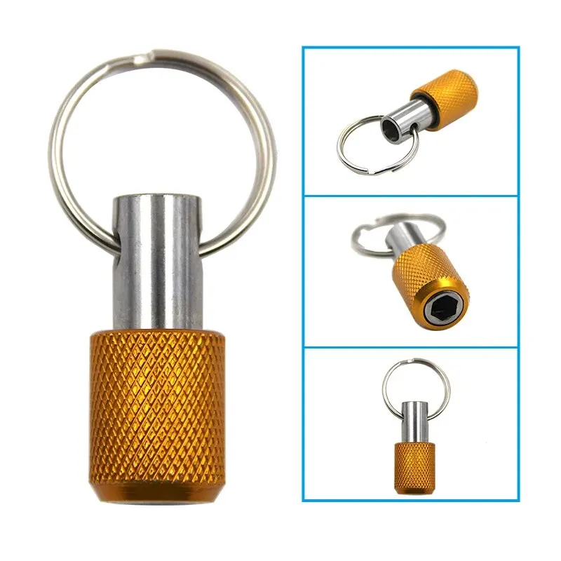5pc Color Keychain Quick Change Extension Rod 1/4 Hexagonal Handle Screwdriver Head Quick Release Sleeve Conversion Rod Tool Set