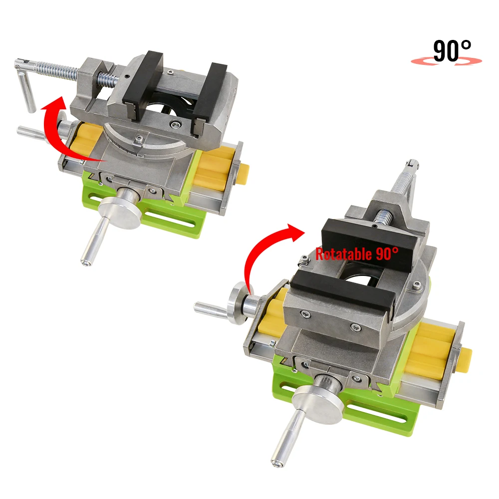Allsome BG-6369 Bench Vise,2 in 1 Milling Drilling Precision Vise Swivel Base Table Aluminium Alloy Compound Worktable