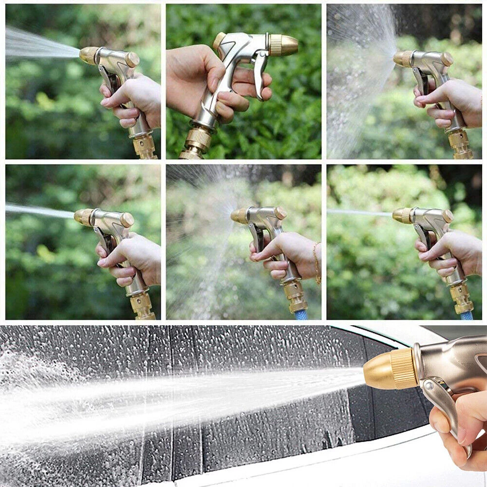High Pressure Power Water Spray Gun Garden Hose Long Brass Nozzle For Car Washer