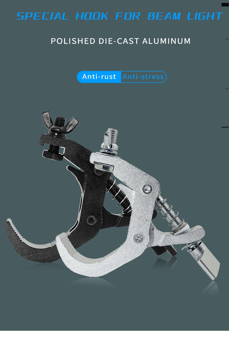20Pcs/Lots Durable Heavy Duty Hooks 150kg 40-60mm Aluminum Alloy Clamp Bracket Stage Light Hook Light Clamp Holder Truss