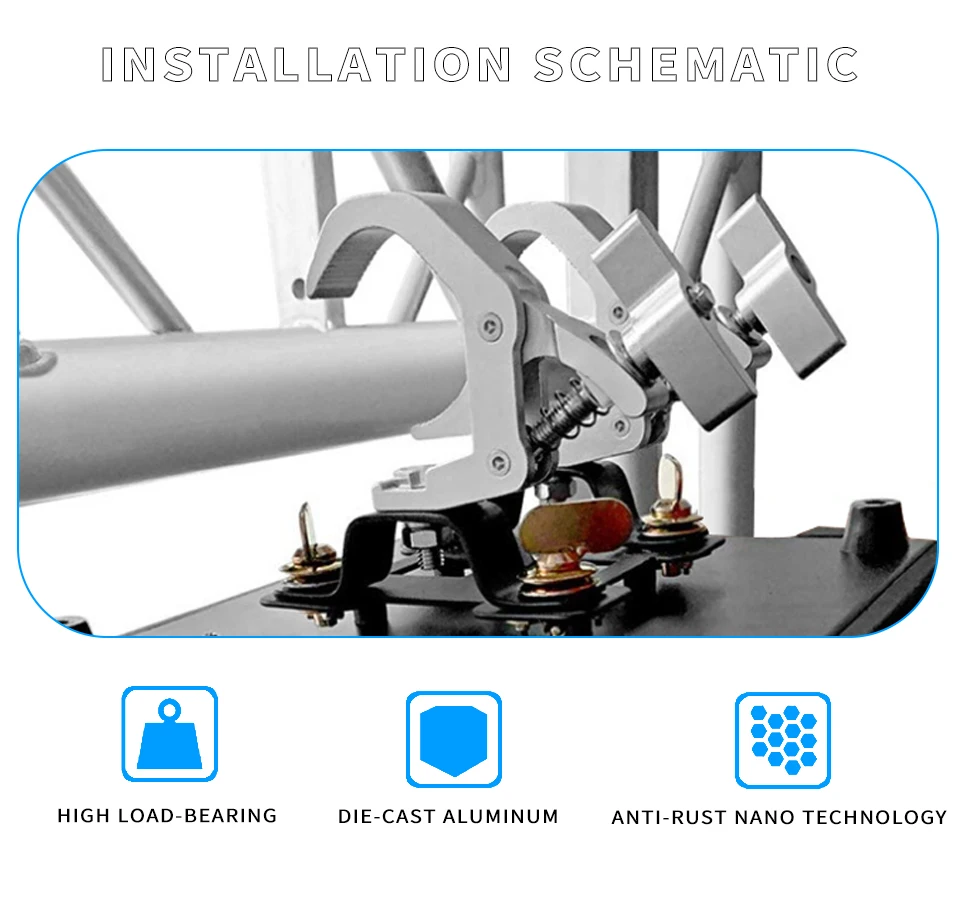 20Pcs/Lots Durable Heavy Duty Hooks 150kg 40-60mm Aluminum Alloy Clamp Bracket Stage Light Hook Light Clamp Holder Truss