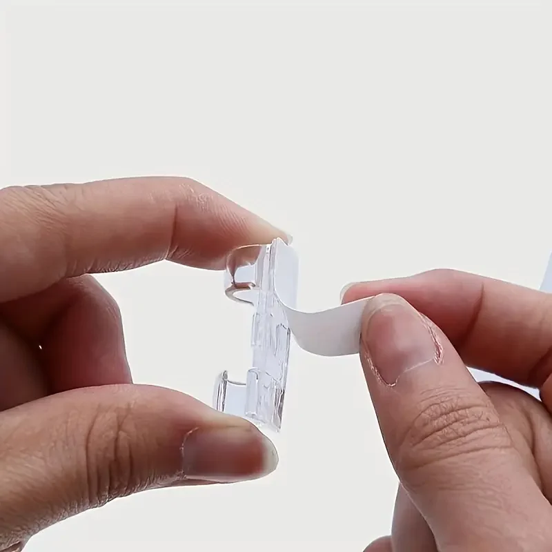 Clear Plastic Cable Clips - Transparent Wire Organizers for Wall & Desk Cable Management, Adhesive Cord Holders 2028