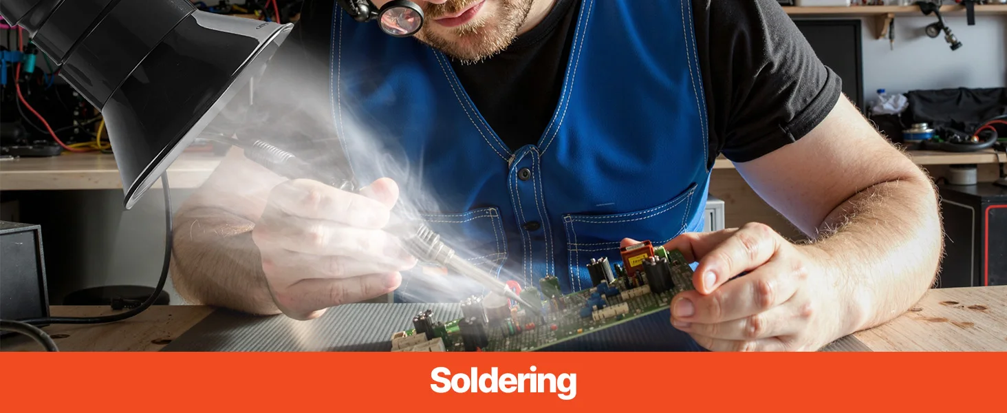 SucceBuy Solder Fume Extractor 85W Brushless Soldering Smoke Absorber 200m³/ h Strong Suction Purifier for Engraving Welding