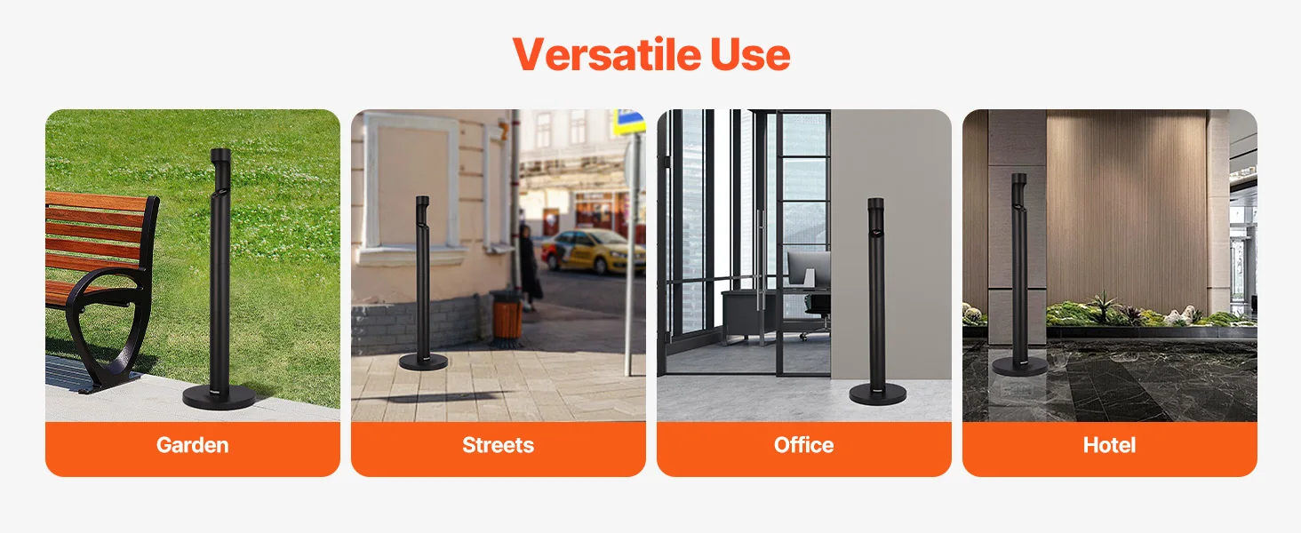 SucceBuy Cigarette Butt Receptacle Weatherproof Outdoor Cigarette Butt Disposal Container for Garden Office Restaurant Bar Hotel
