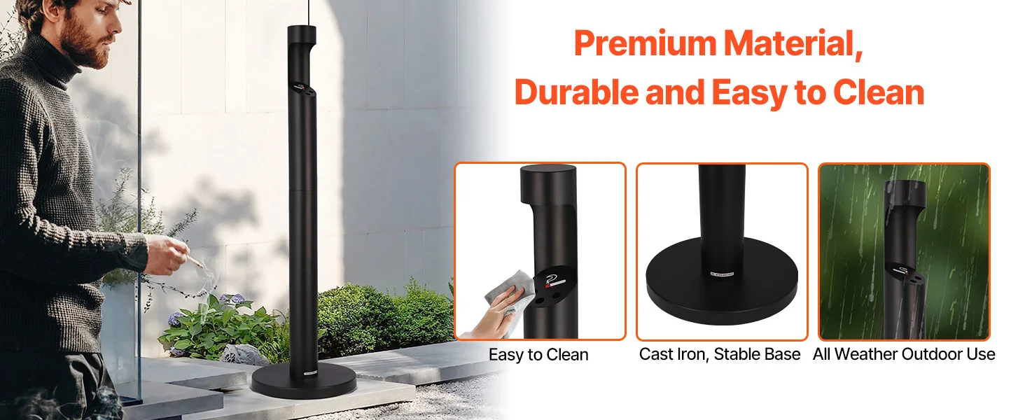 SucceBuy Cigarette Butt Receptacle Weatherproof Outdoor Cigarette Butt Disposal Container for Garden Office Restaurant Bar Hotel