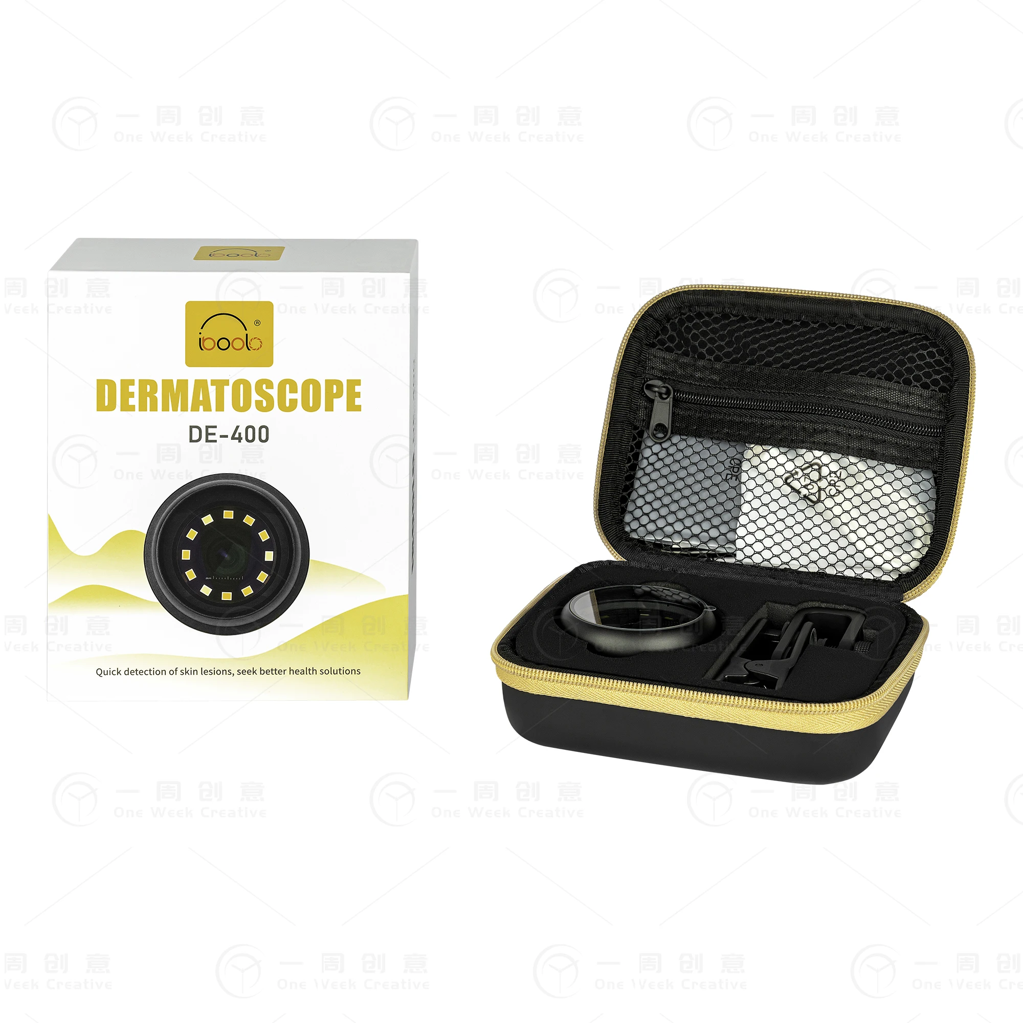 Polarized Optical 10X Skin Magnifier Smartphone Dermatoscope DE-400 pocket round dermoscopy for home use