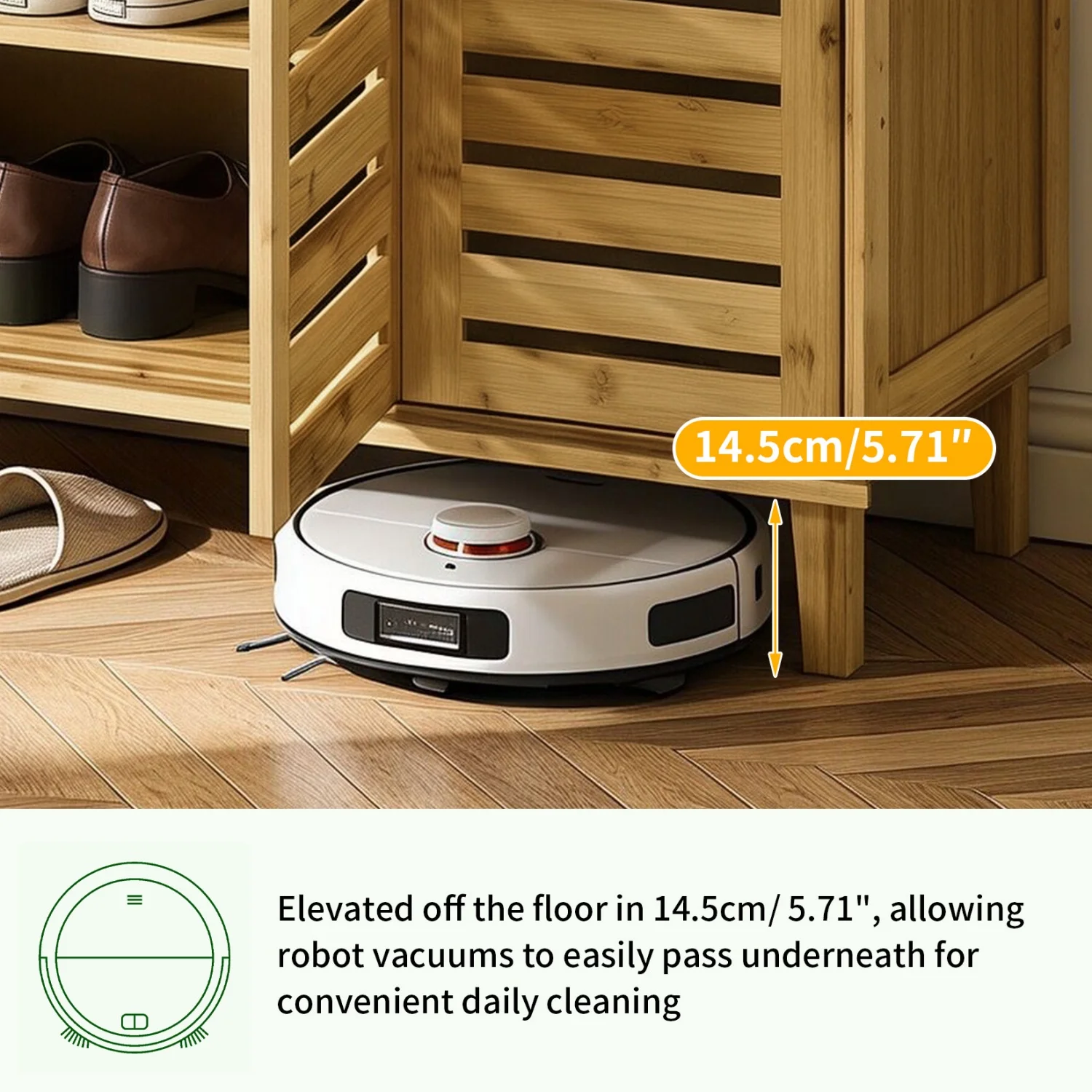5 Tier Natural Wood Shoe Storage Cabinet Organizer Ventilated Slatted Doors 2 Or 3 Doors Shoes Rack for Entryway Hallway Closet