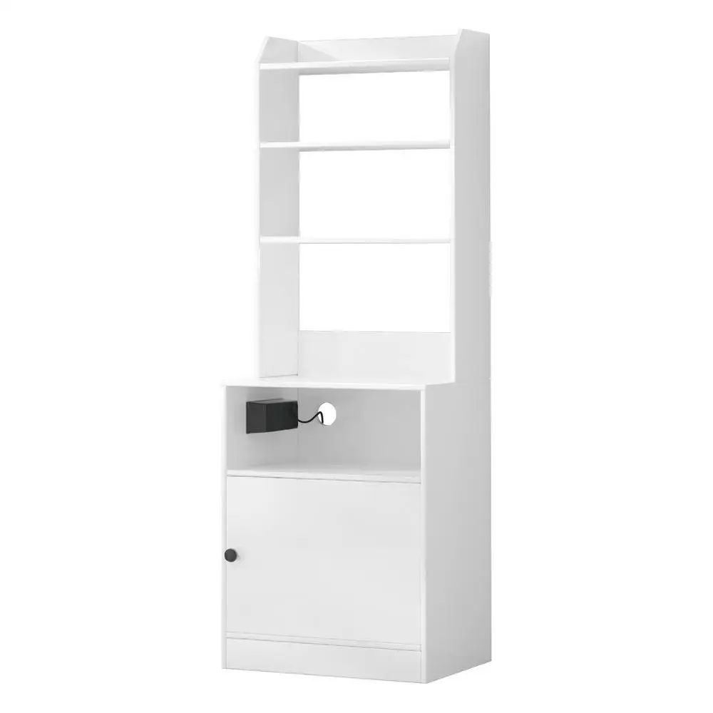 Bedside Table Nightstand with Charging Station Storage Drawer Modern Small Space End Table for Bedroom Living Room Home Use
