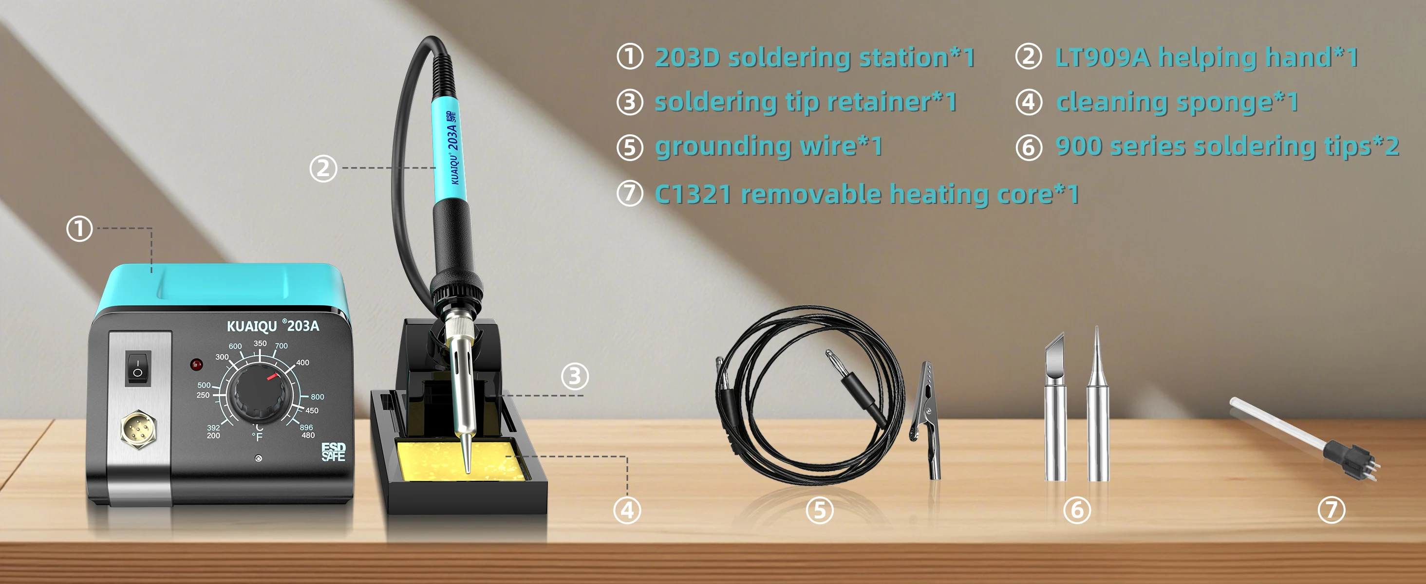 KUAIQU 75W Knob/Digital Display Soldering Station 200~480°C Adjustable Soldering Iron 392~896°F Welding Tools For Phone PCB