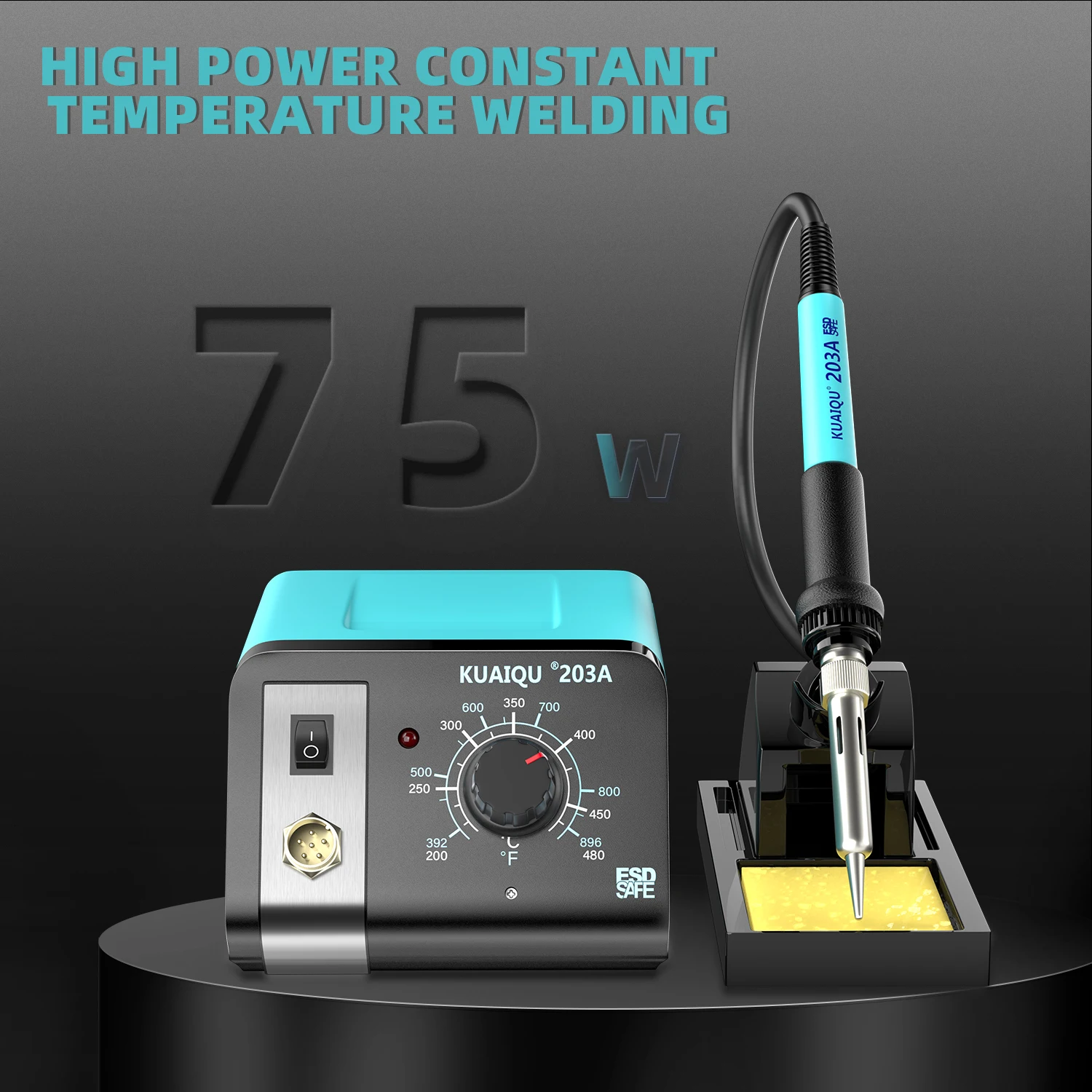 KUAIQU 75W Knob/Digital Display Soldering Station 200~480°C Adjustable Soldering Iron 392~896°F Welding Tools For Phone PCB