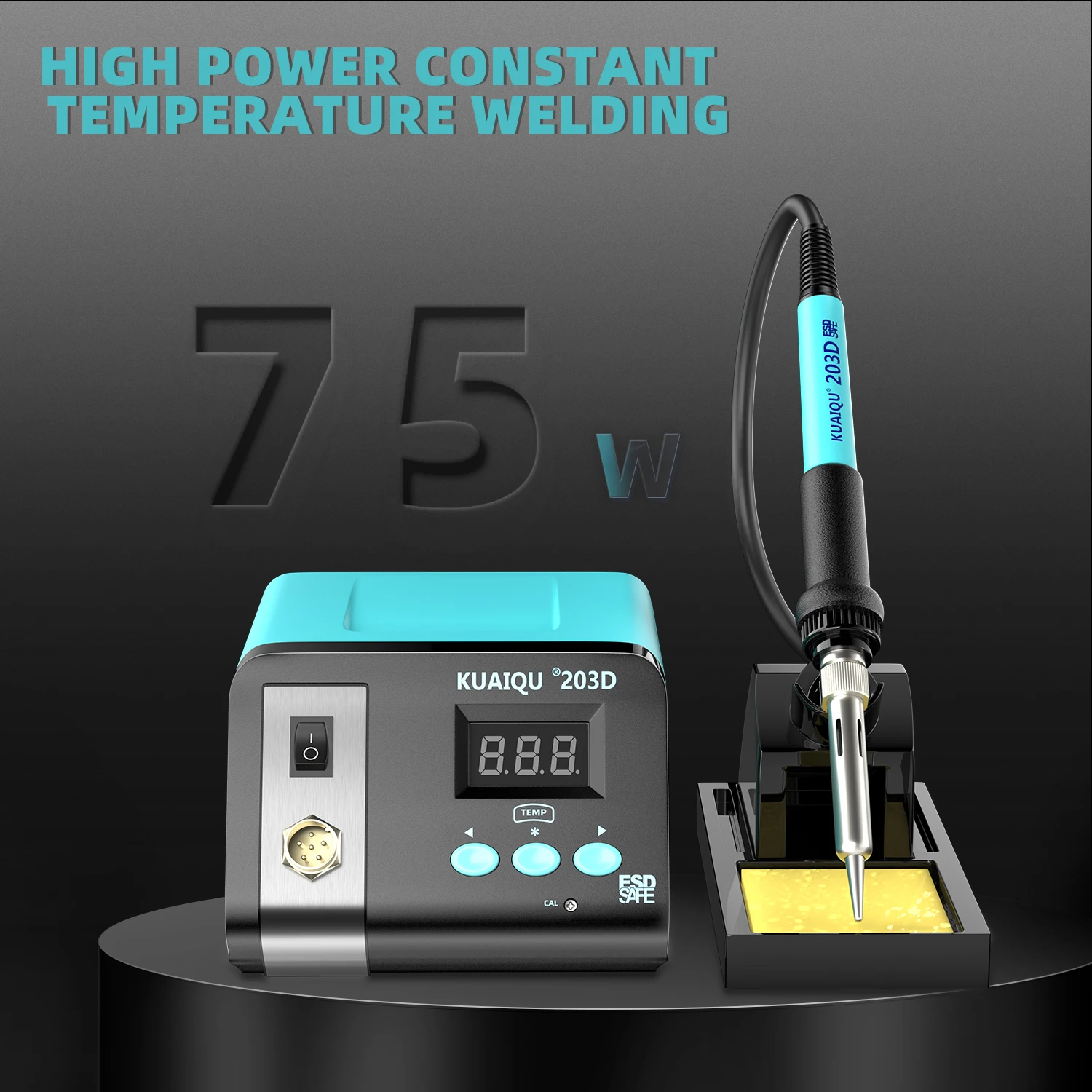 KUAIQU 75W Knob/Digital Display Soldering Station 200~480°C Adjustable Soldering Iron 392~896°F Welding Tools For Phone PCB