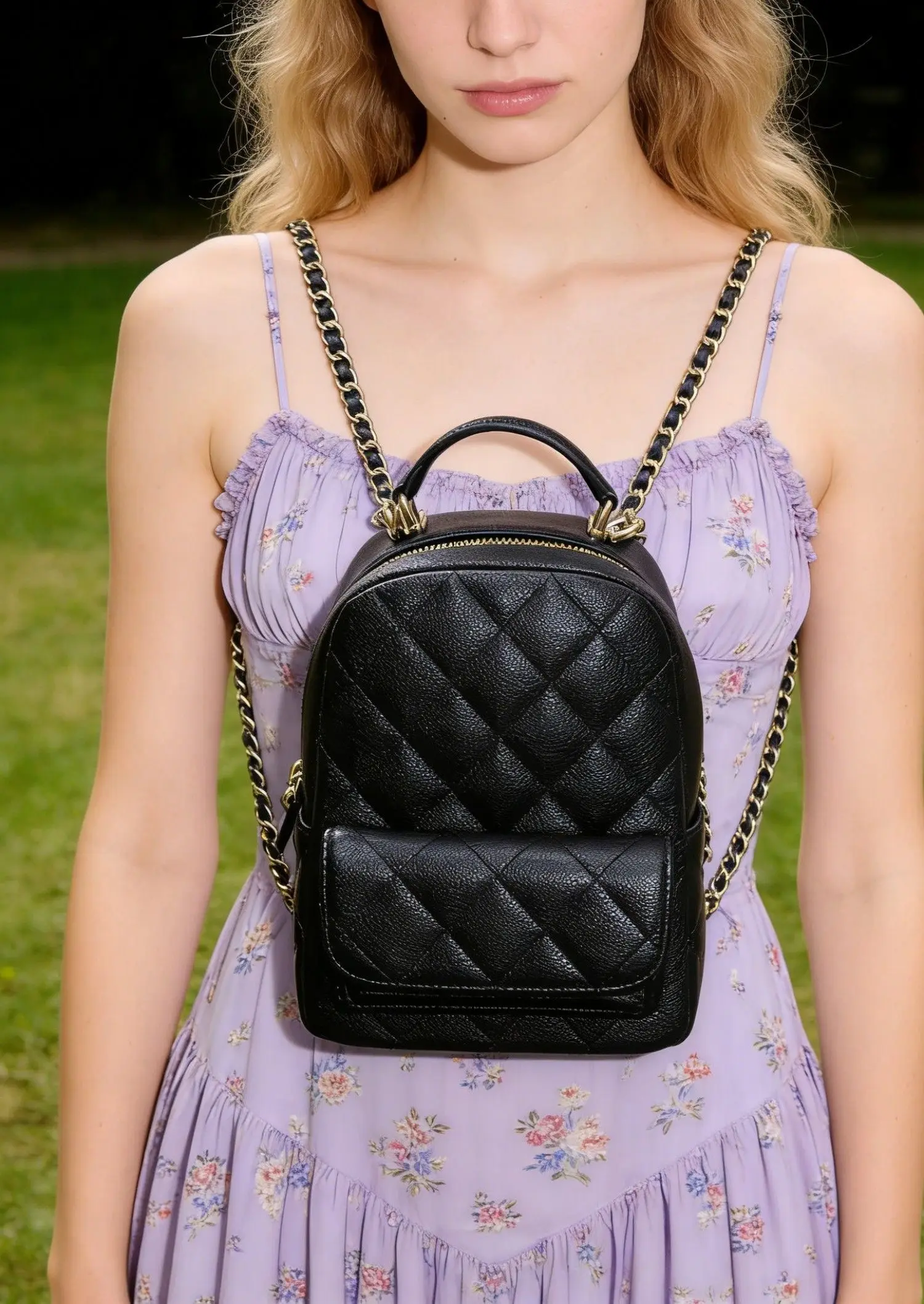 High-end niche quilted backpack for women, new style, fashionable and versatile, chain backpack, exquisite mini cute crossbag