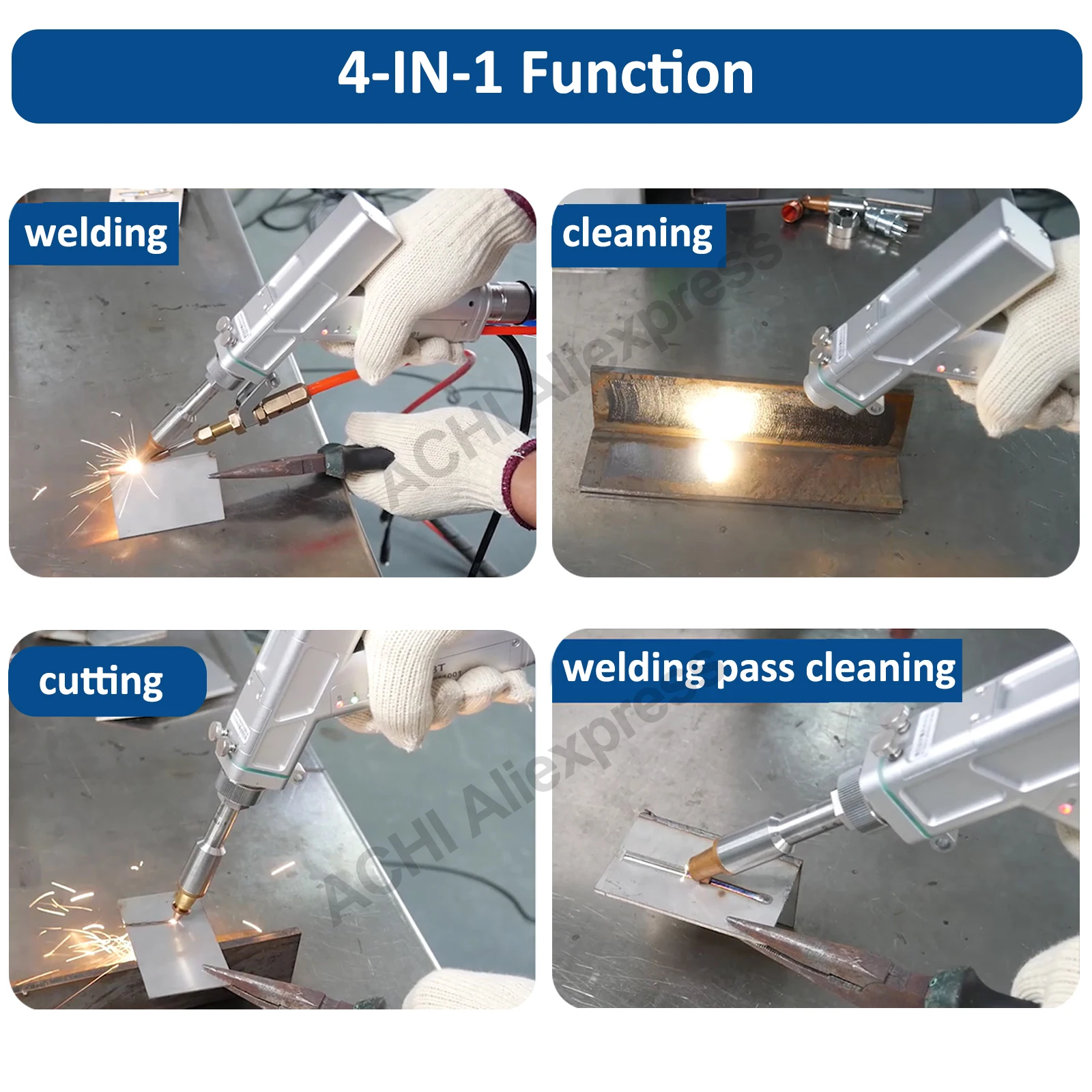 3000W Raycus 4 IN 1 Laser Welder SUP28T Laser Gun Handheld Laser Welding Cutting Cleaning Soldering Machine for Metal