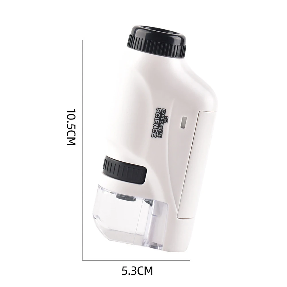 4PCS Mini Pocket Microscope Kit 60X-120X Handheld Microscope with LED Light for Kids