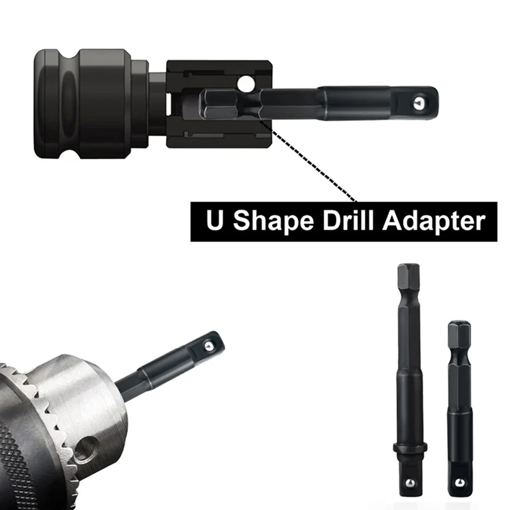 1 set Drill Socket AdaptorSet Impact Nut Driver Hex Extension Bit 1/4" 3/8" 1/2"Tool