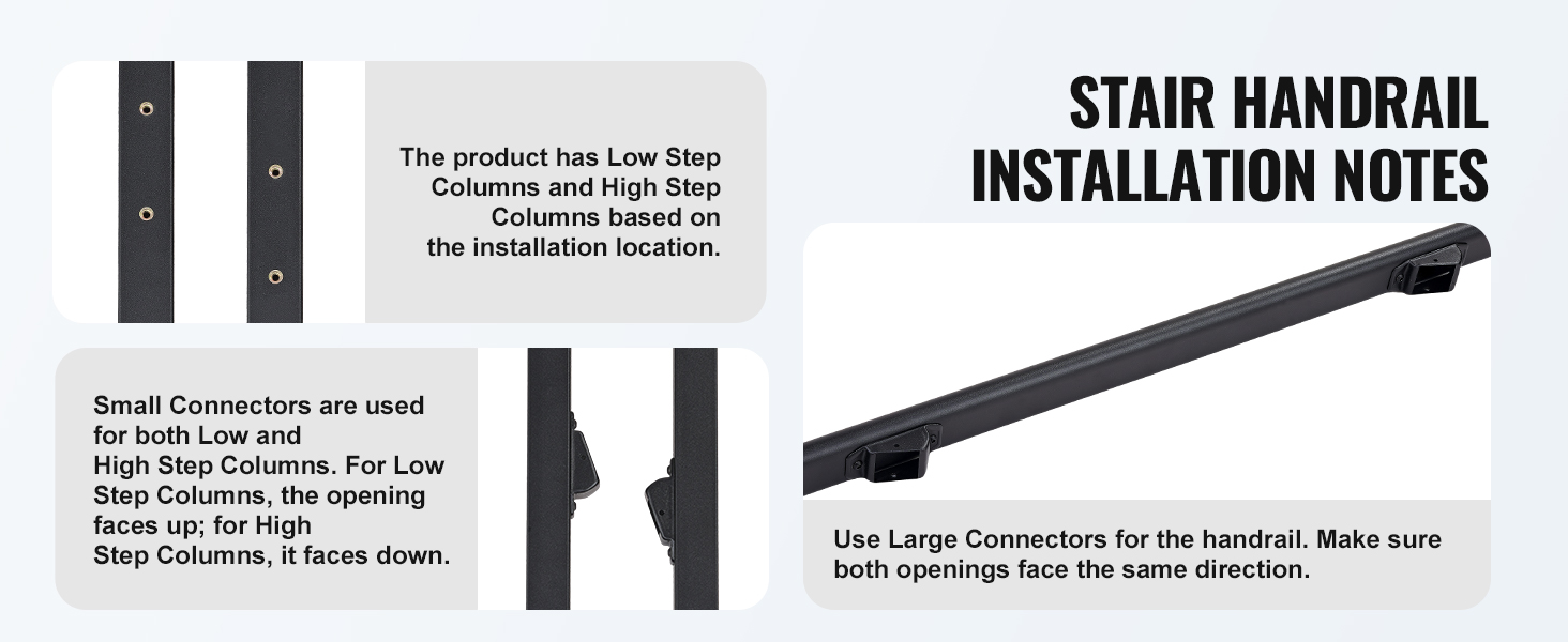 SucceBuy Handrails for Outdoor Step Stair Hand Rail Kit Transitional Carbon Steel Railing with Installation for Seniors Concrete