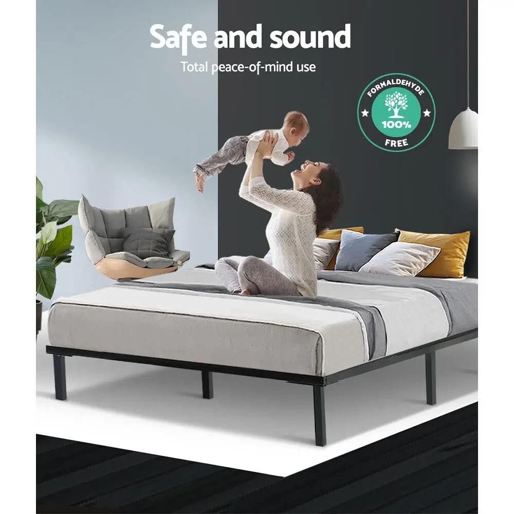 Queen Size Metal Platform Bed Frame Heavy Duty Steel Support No Box Spring Needed Bedroom Furniture