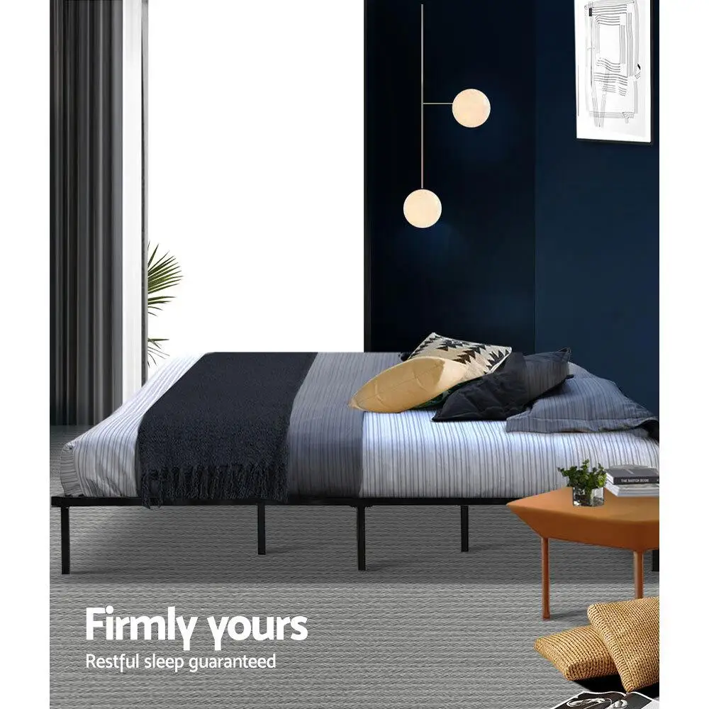 Queen Size Metal Platform Bed Frame Heavy Duty Steel Support No Box Spring Needed Bedroom Furniture