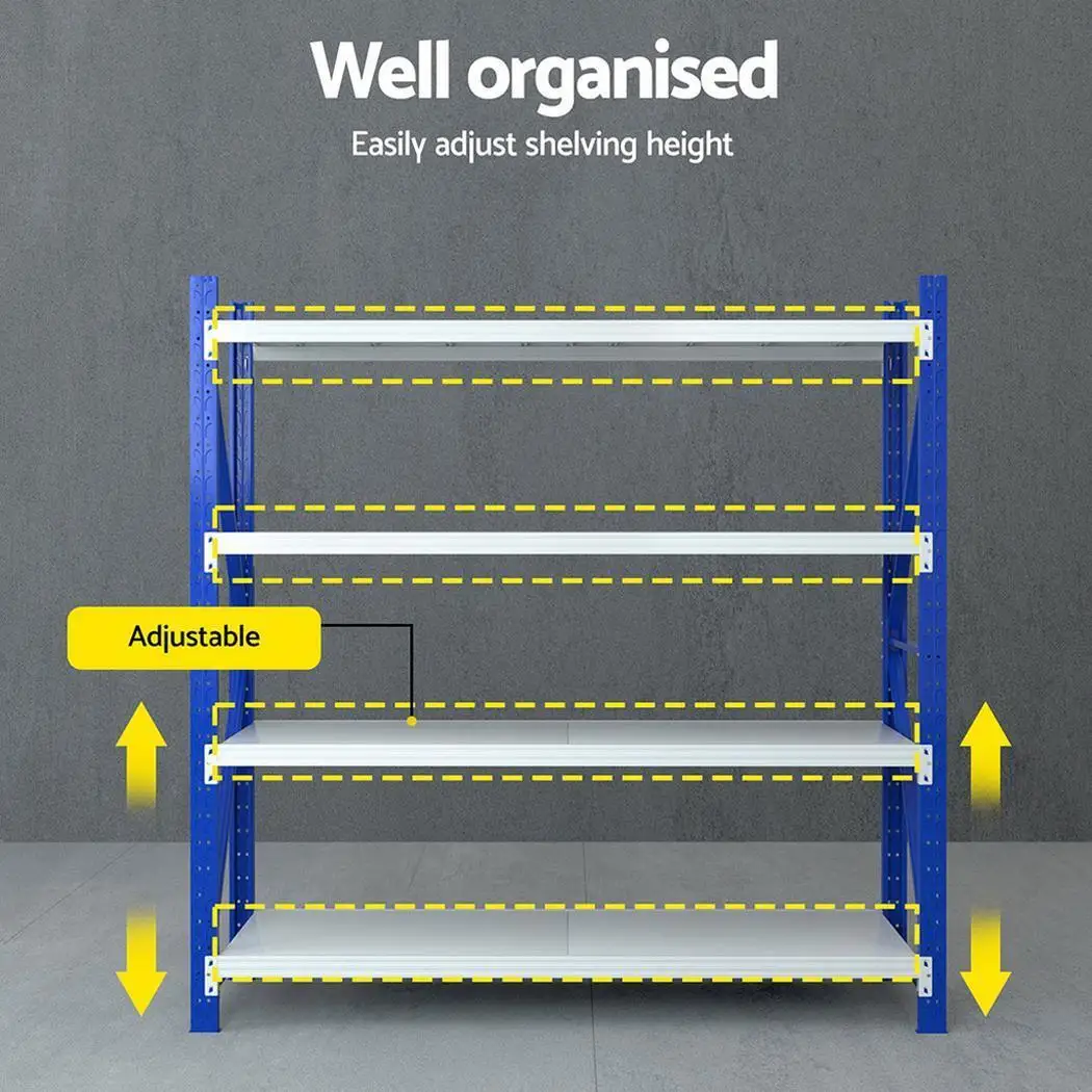 Heavy Duty 2Mx2M Warehouse Shelving Garage Storage Rack Adjustable Metal Organizer Stand Industrial Utility Rack for Home Shop Warehouse