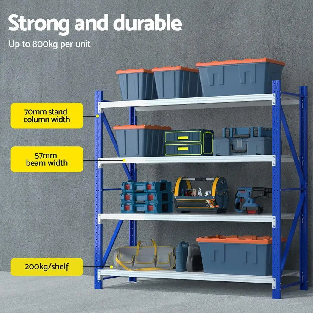 Heavy Duty 2Mx2M Warehouse Shelving Garage Storage Rack Adjustable Metal Organizer Stand Industrial Utility Rack for Home Shop Warehouse