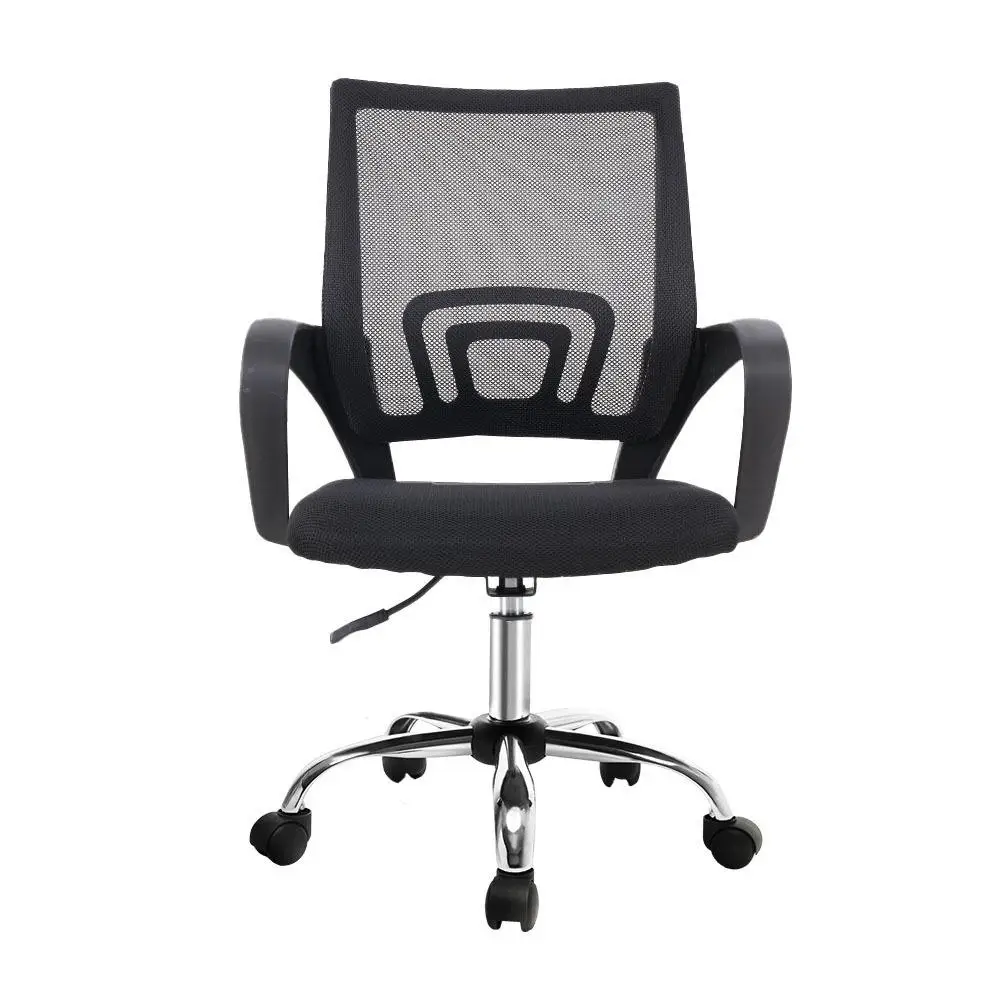 Ergonomic Mesh Office Chair Mid Back Black Adjustable Swivel Desk Chair with Lumbar Support Breathable Mesh Seat for Home and Work