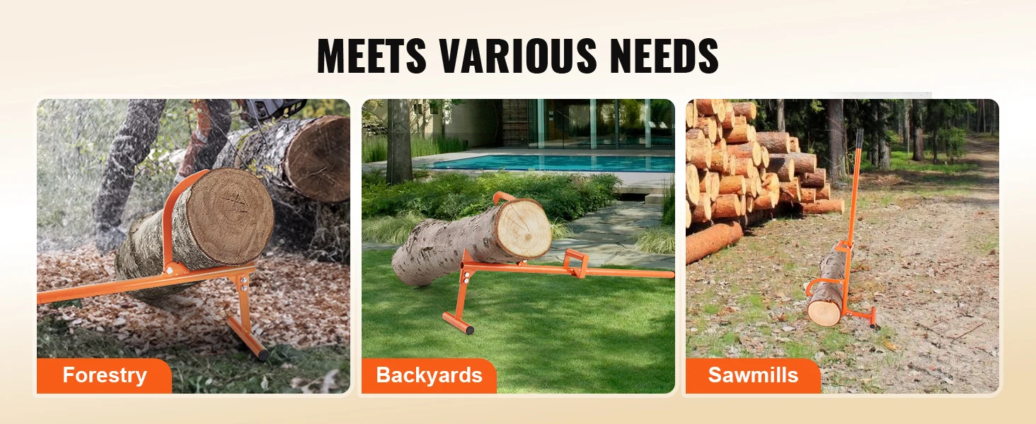 SucceBuy Timberjack 4-in-1 Heavy Duty Steel Log Lifter Multifunctional Log Roller Adjustable Cant Hook Log Jack for Rolling Logs