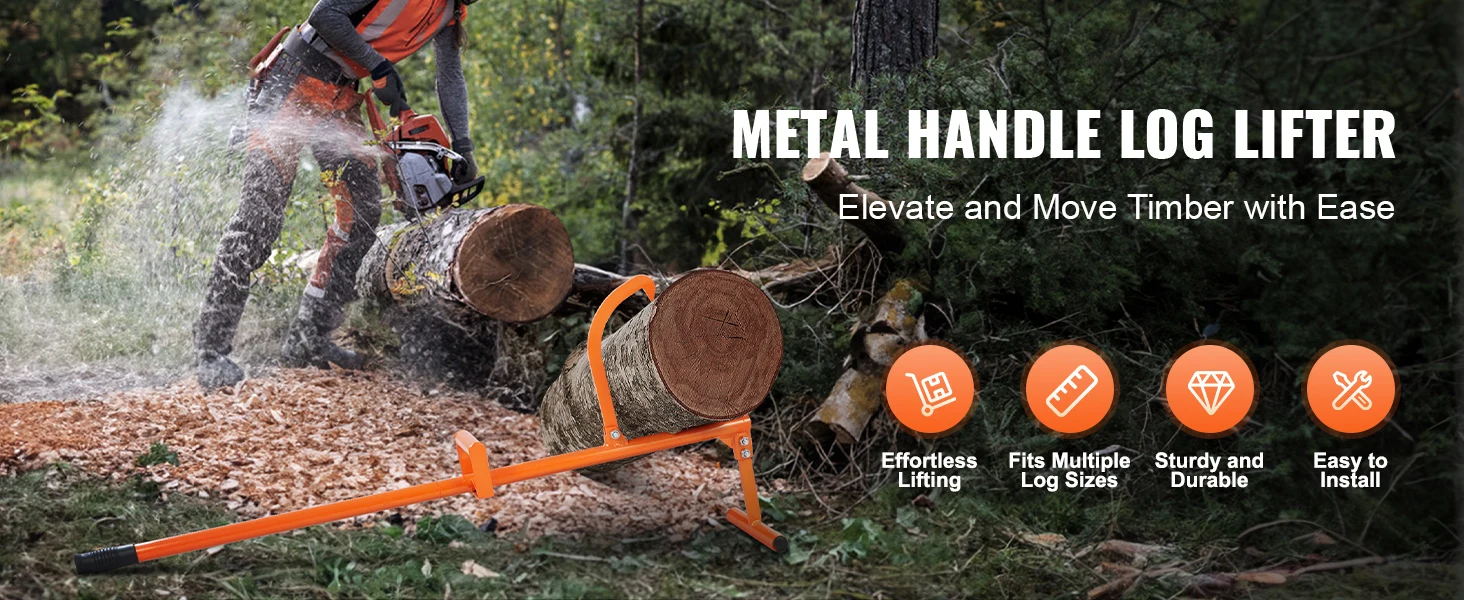 SucceBuy Timberjack 4-in-1 Heavy Duty Steel Log Lifter Multifunctional Log Roller Adjustable Cant Hook Log Jack for Rolling Logs