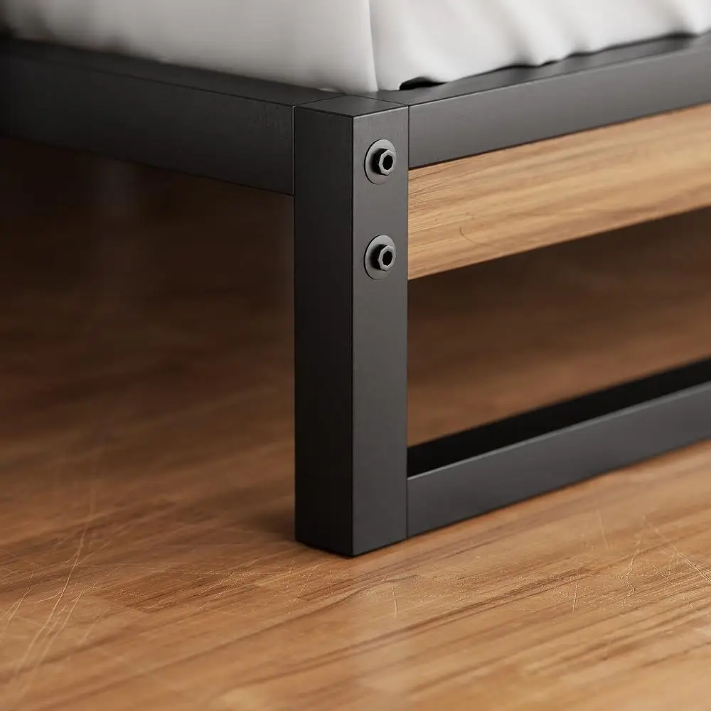 Single Size Metal Bed Frame with Strong Support Platform for Bedroom Use