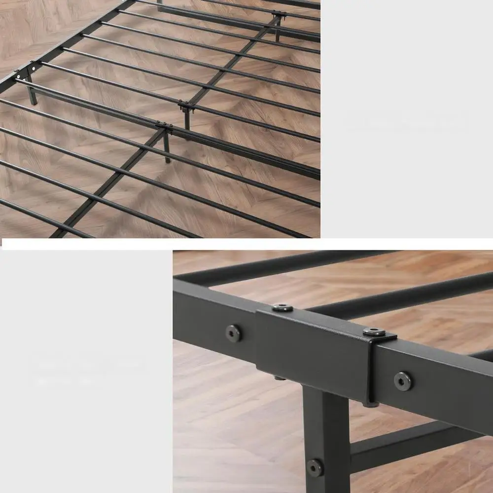 Single Size Metal Bed Frame with Strong Support Platform for Bedroom Use