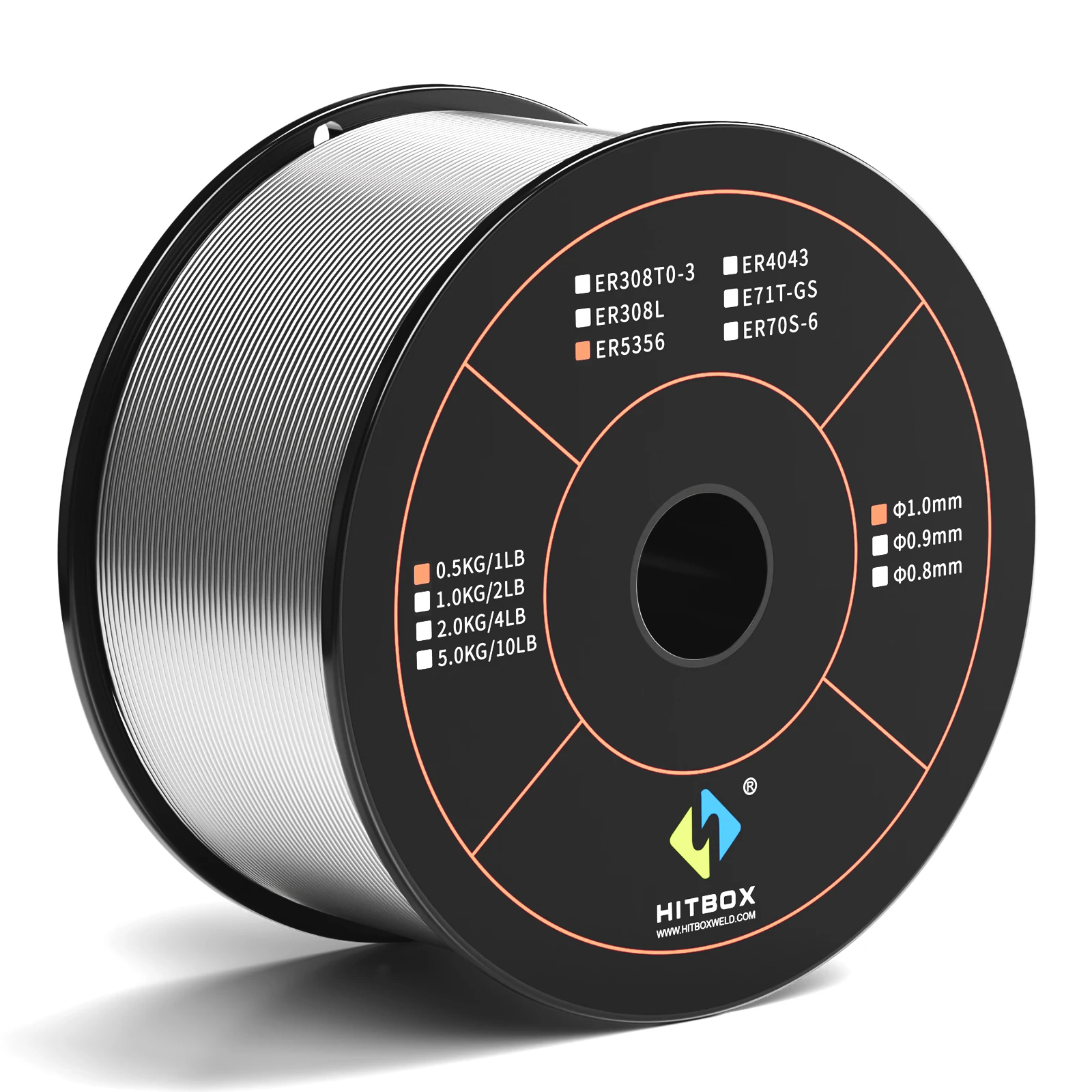 HITBOX ER5356 1.0mm Aluminum Welding Wire 0.5KG 1 Pound Spool Solid Aluminium Wire MIG Welding Accessories Fits Spool Gun MIG Welding Machines