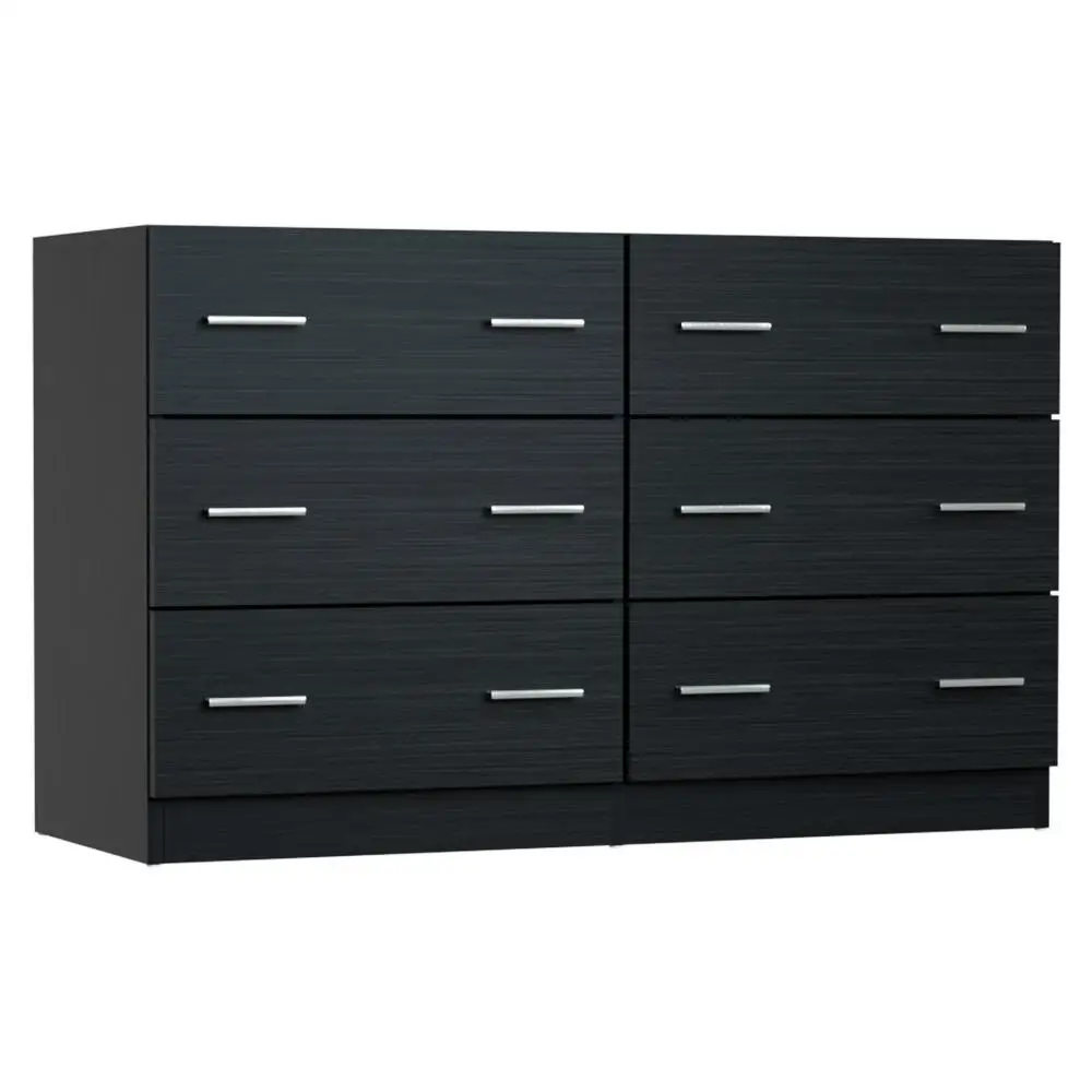 6 Drawer Chest of Drawers Modern Black Tall Storage Cabinet Bedroom Dresser Vertical Organizer for Clothes Home Furniture