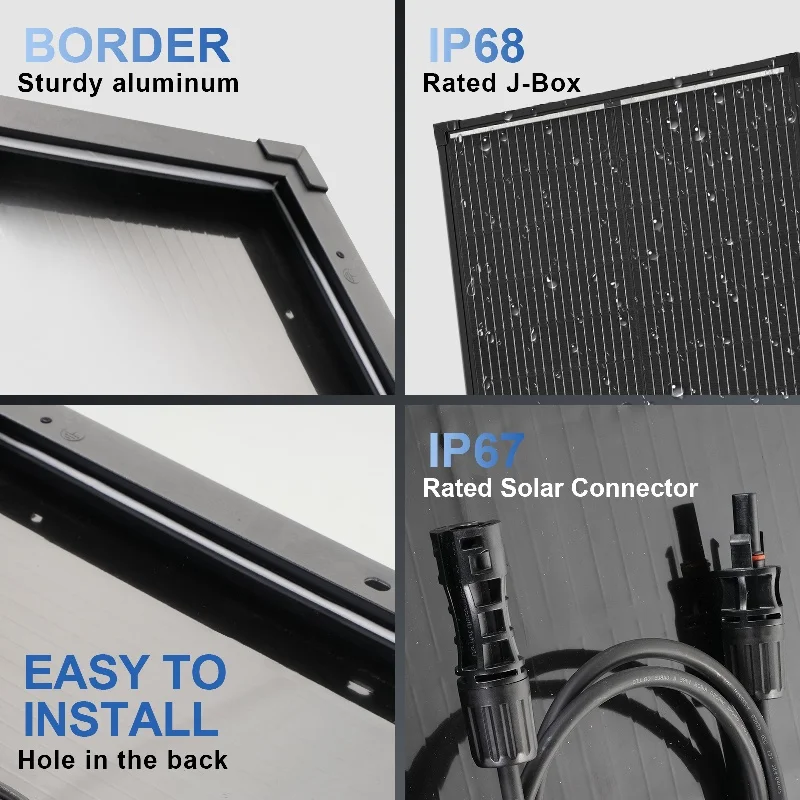 (AU Stock 2-5 Days) AeternaSol 400W/200W W 25.6% High-Efficiency PV Power for Home Rooftop 18B N-Type Solar Panel 12V Monocrystalline Solar Panel 18BB Cells High Efficiency Module RV Marine Boat Caravan Off Grid Monocrystalline Solar Panels Charging 12V