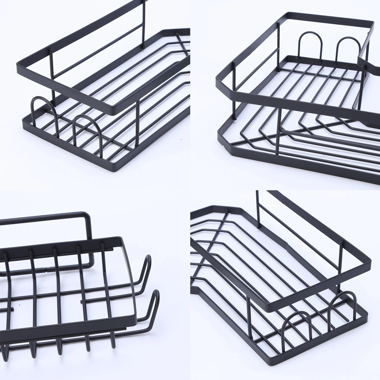 Shower Caddy Corner 3-Pack Adhesive Metal Shower Shelves with Soap Holder No Drilling Shower Organizer Corner for Dorm Renters Bathroom