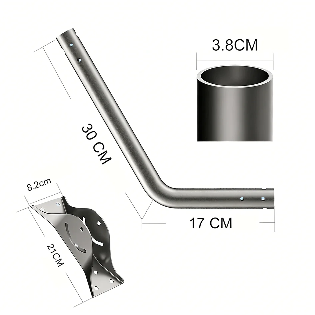 PORIYA Starlink Gen 3 Mounting Kit Outdoor 360° Adjustable Wall/Roof Iron Pole Mount