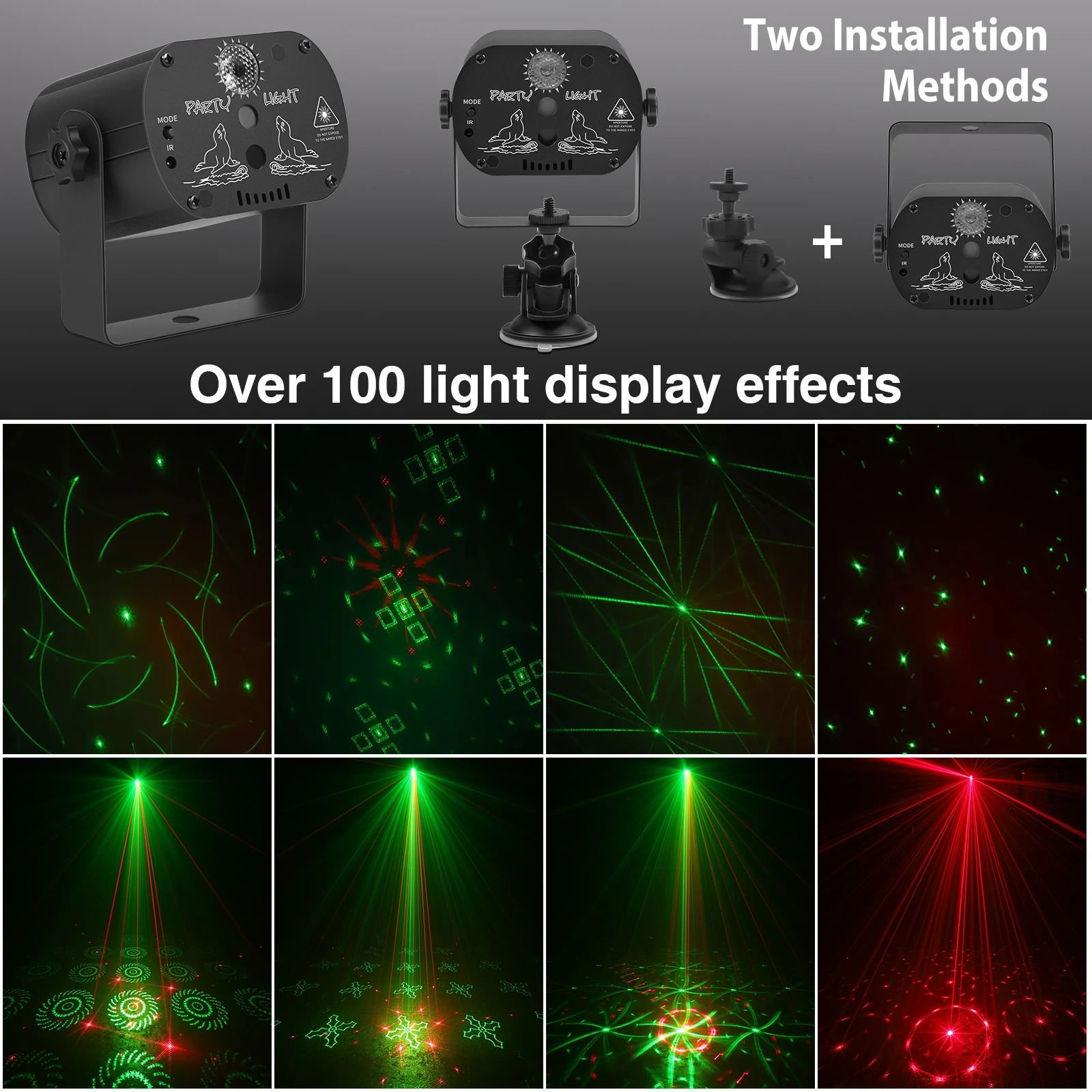 Datewink Mini USB DJ Disco Light + RGB LED Stage Lights Projector Without Battery With Suction Cup Remote Control For Party Club