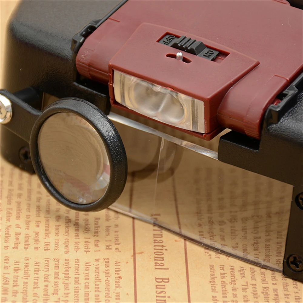 Headband Headset Head LED Lamp Light Jeweler Magnifier Magnifying Glass Loupes